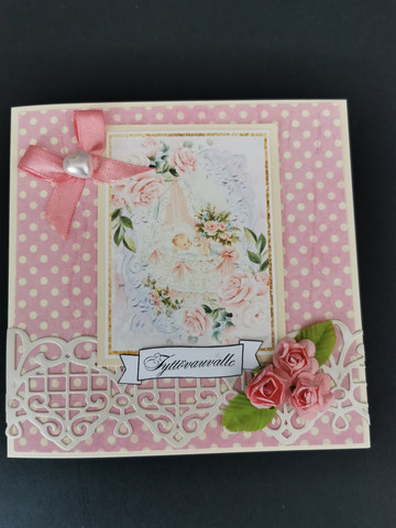 Pink baby card