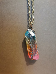 Quartz crystal necklace rainbow tree 3