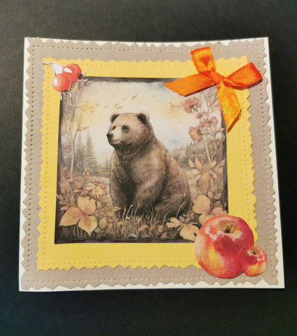 Bear autumn card
