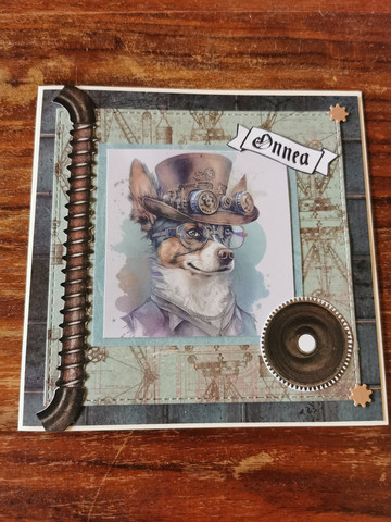 Steampunk dog card