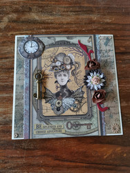 Card with Steampunk woman