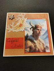 Viking warrior christmas card