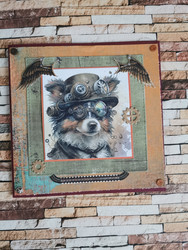 Steampunk dog card