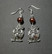 Owl earrings with bronze colored beads