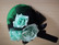 FirefoxxFlowers green hat with teal roses