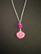 Pink glitter shell necklace