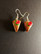 Cake earrings with red flower