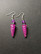 Glitter violet unicorn horn earrings