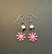 Pink snowflake earrings with White beads