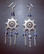 Hanging snowflake earrings with blue beads