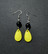Colourful yellow droplet rearrings with black beads