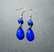 Colourful blue droplet earrings