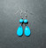 Colourful bright blue droplet earrings