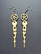 Gold colored clock pointer earrings