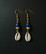Shell earrings with blue shell beads