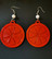 Red grapefruit earrings