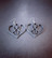 Black heart pentagram earrings