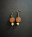 Brown and orange flower earrings