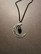 Silver colour moon neclace with black drop