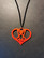 Red heart pentagram necklace