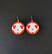 Red cat skull earrings