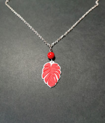 Red leaf necklace