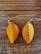 Orange leaf earrings