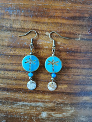 Blue dragonfly earrings