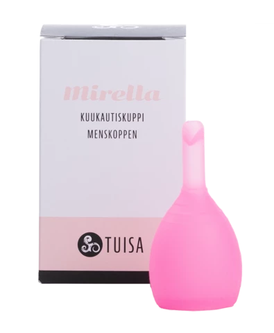 Mirella menstrual cup with drain valve