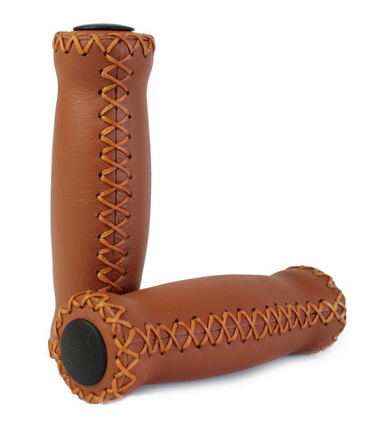 LEATHER GRIPS 125 MM BROWN