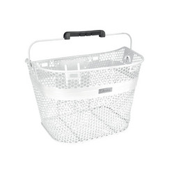 ELECTRA LINEAR STEEL MESH FRONT BASKET WHITE, QUICK LOCK