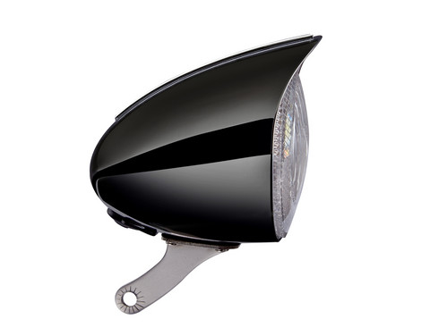 HEADLIGHT RETRO LED 70 MM BLACK FOR DYNAMO HUB