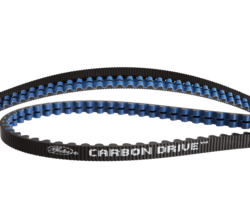 GATES CARBON DRIVE BELT 111T, CENTER TRACK, CDX, BLACK/BLUE