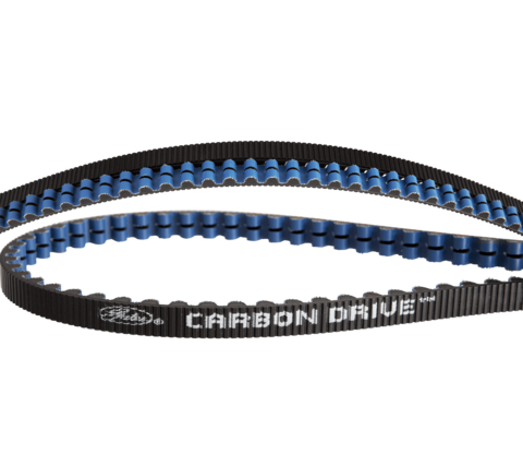 GATES CARBON DRIVE BELT 113T, CENTER TRACK, CDX, BLACK/BLUE