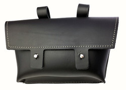 HANDLEBAR BAG LEATHER, BLACK