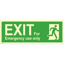 Exit, for emergency use only, right