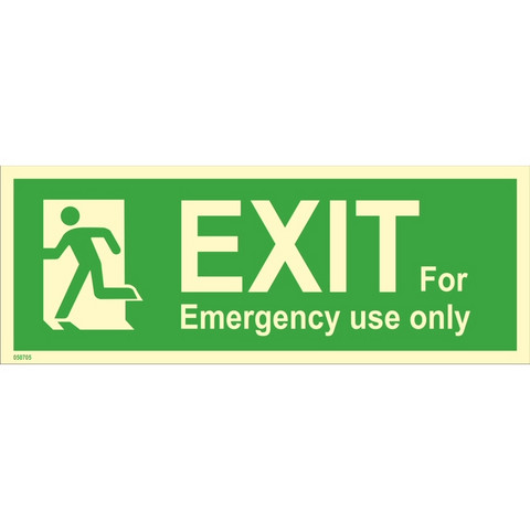 Exit, vain hätätapauksia varten, vasen