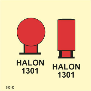 Halon 1301 pullot suojatulla alueella, 050150