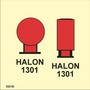 Halon 1301 bottles in a protected area