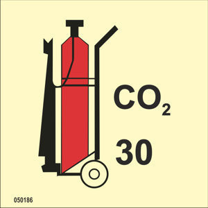 Pyörillä varustettu CO2-sammutin 30kg