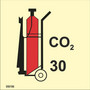 Pyörillä varustettu CO2-sammutin 30kg