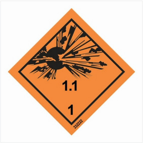 Hazard labelling symbol - Class 1 - Explosive Div 1.1