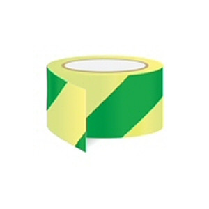 Green diagonal tape - for indicating safe areas