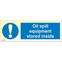 Oil spill equipment stored inside