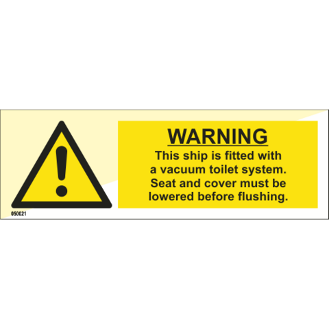 Varoitus Tämä alus varustettiin tyhjiö-wc-järjestelmällä