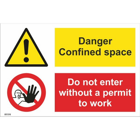 Danger! Confined space; Do not enter without a permit to work