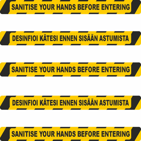 COVID-19 Desinfioi kätesi ennen sisään astumista