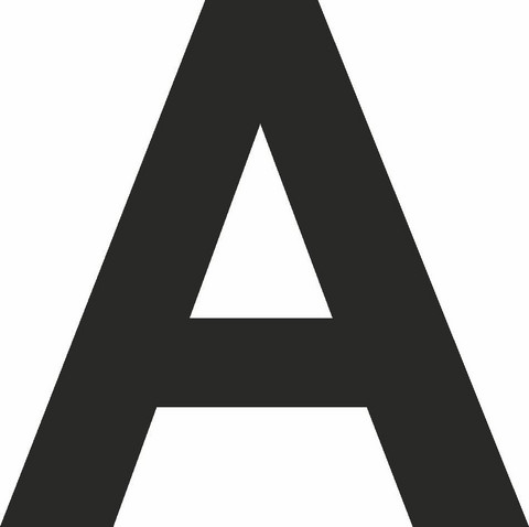 A-kirjain musta 80