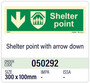 Shelter point with arrow down