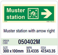 Muster station with arrow right